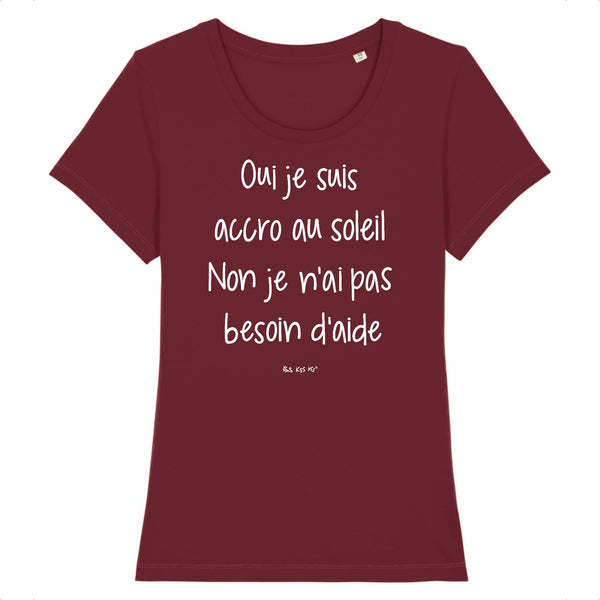 T-Shirt femme OUI JE SUIS ACCRO AU SOLEIL