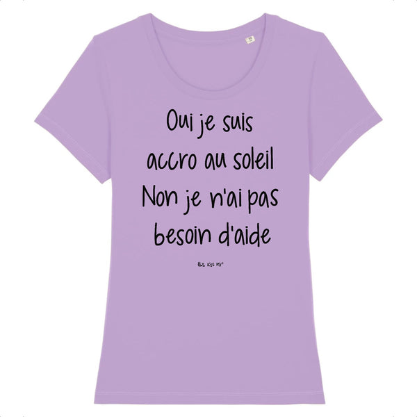 T-Shirt femme OUI JE SUIS ACCRO AU SOLEIL